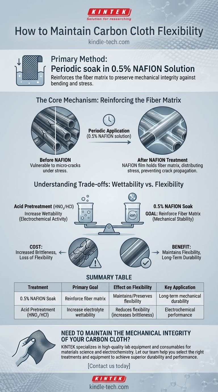 ¿Cómo se puede mantener la flexibilidad del paño de carbono con el tiempo? Preserve la integridad mecánica con NAFION Guía Visual