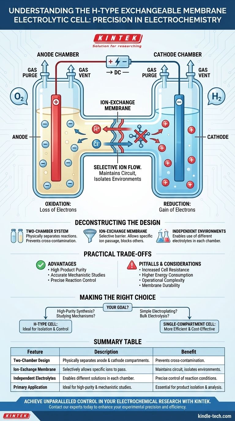 ما وظيفة الخلية الإلكتروليتية ذات الغشاء القابل للتبديل من النوع H؟ إتقان التحكم الدقيق في التفاعل دليل مرئي