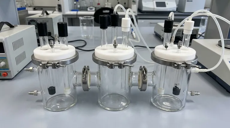 ما هي مواصفات الفتحات القياسية لخلية التحليل الكهربائي من النوع H ثلاثية الحجرات؟ دليل لتخطيطات ومنافذ الوظائف