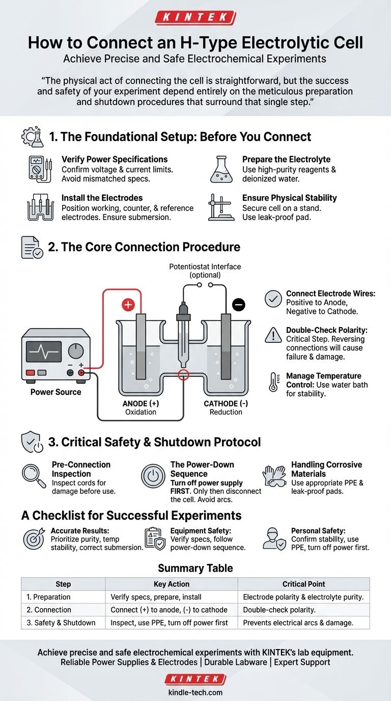H型电解池应如何连接到电源？安全、准确实验的分步指南 图解指南