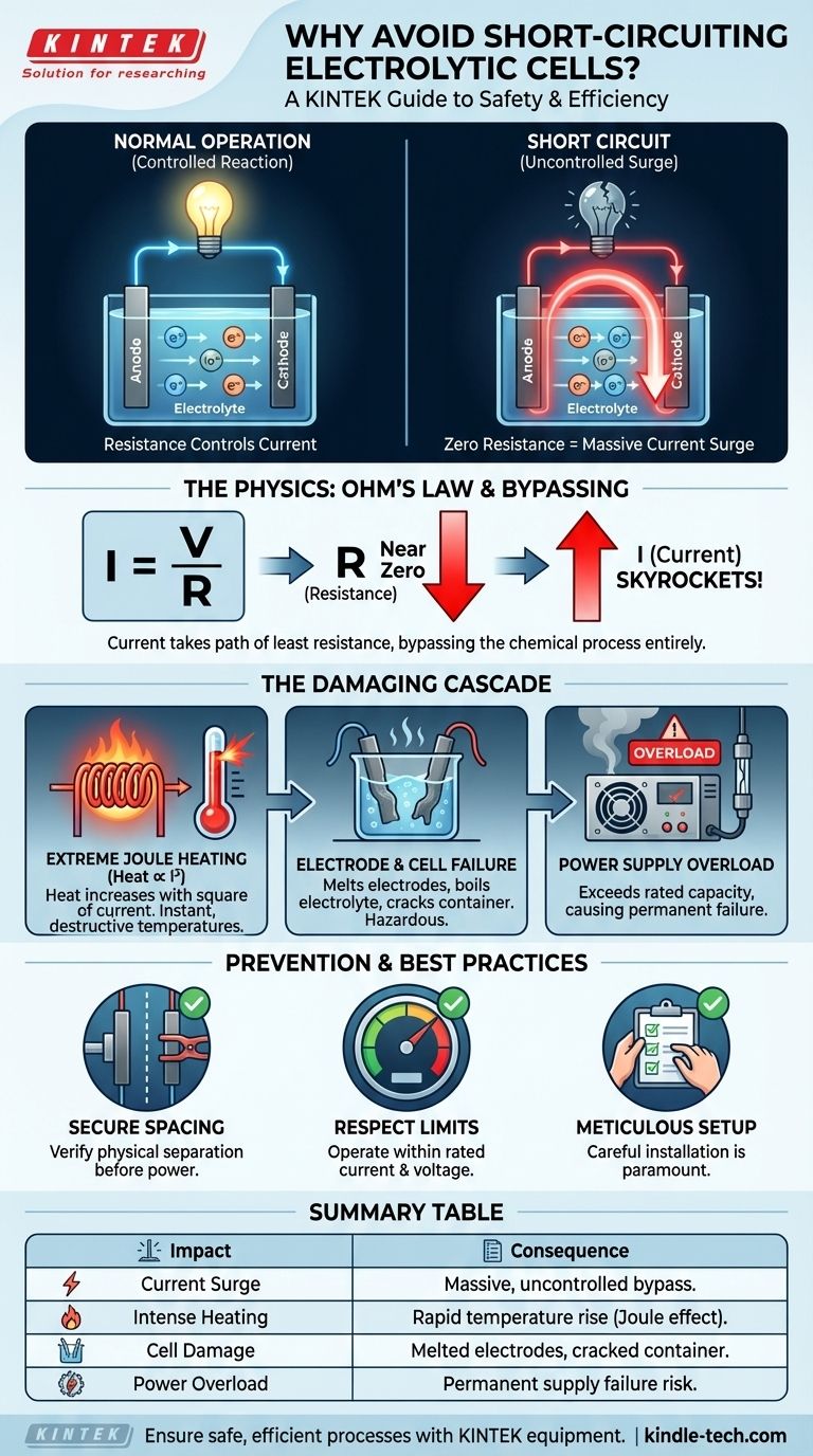 为什么在电解池中避免电极短路很重要？防止灾难性设备故障 图解指南