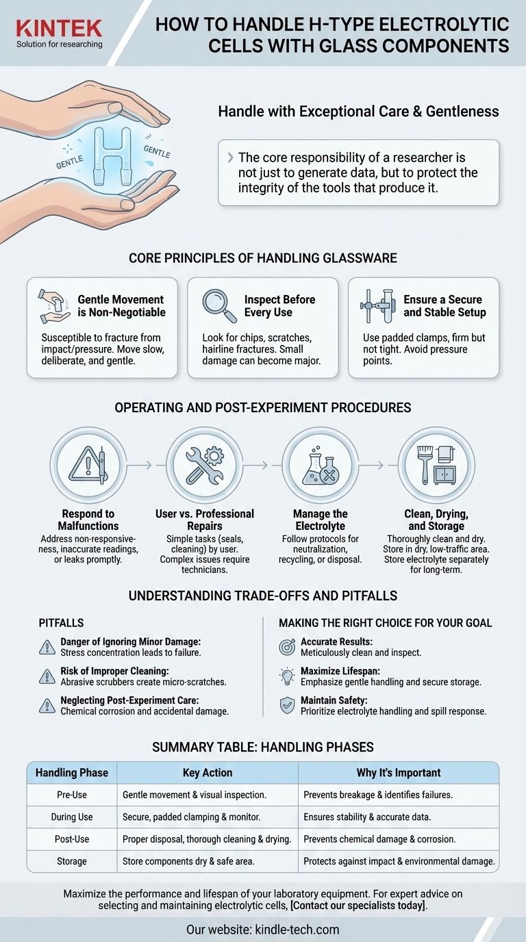 كيف يجب التعامل مع الخلايا الإلكتروليتية من النوع H ذات المكونات الزجاجية؟ دليل للاستخدام الآمن وطويل الأمد دليل مرئي