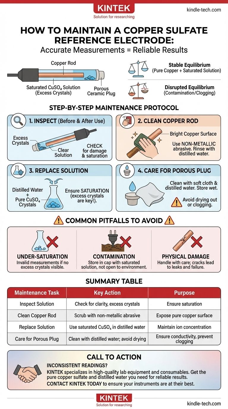 Come si deve mantenere un elettrodo di riferimento al solfato di rame? Garantire misurazioni elettrochimiche accurate Guida Visiva