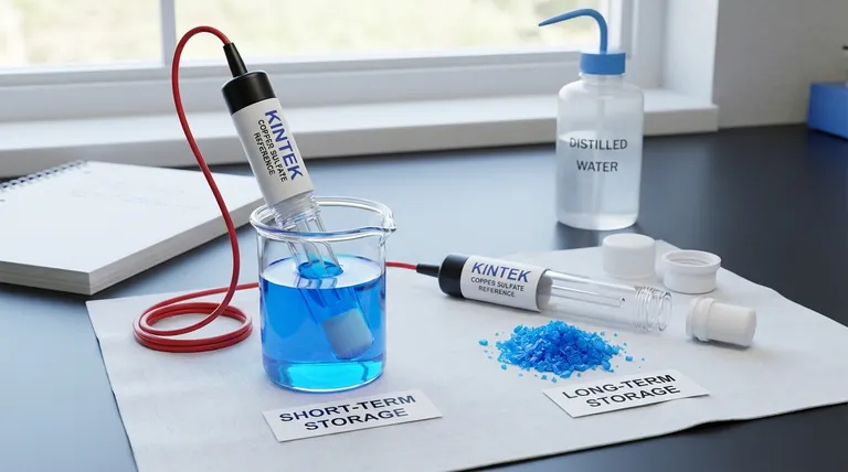 How should a copper sulfate reference electrode be stored? A Guide to Short-Term & Long-Term Storage