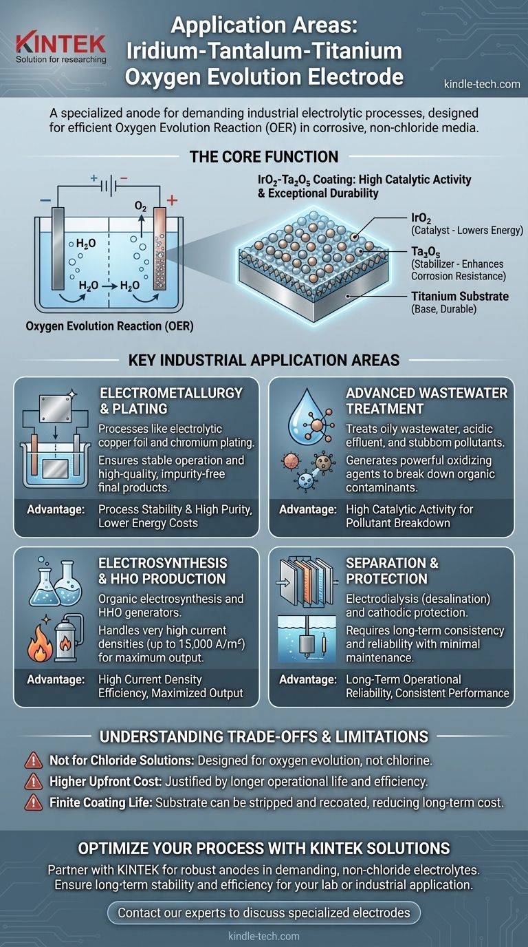 Quels sont les domaines d'application de l'électrode à évolution d'oxygène Iridium-Tantale-Titane ? Anodes haute performance pour procédés exigeants Guide Visuel