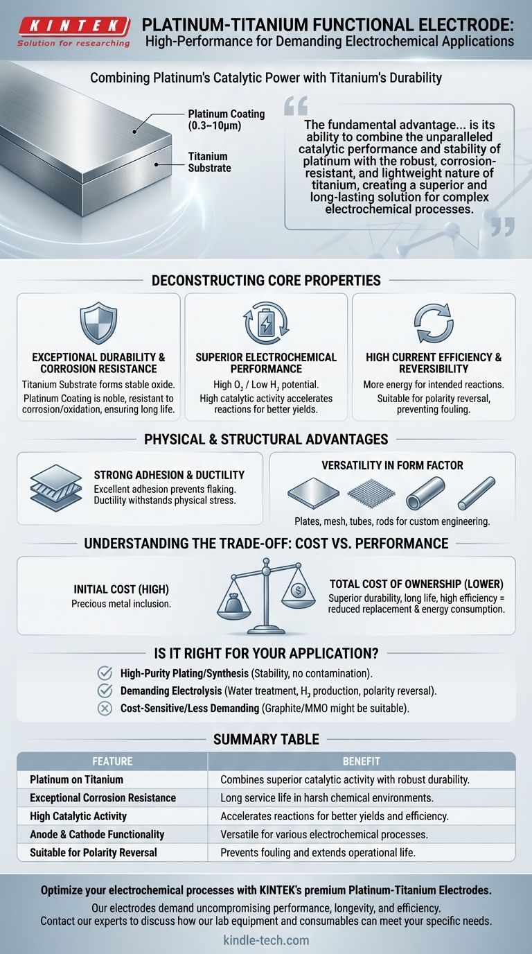 What are the features of the Platinum-Titanium Functional Electrode? Unlock Superior Electrochemical Performance Visual Guide