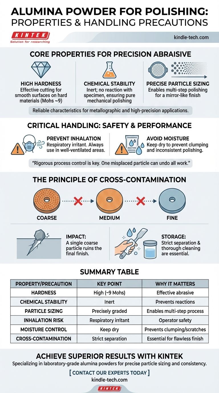 Quais são as propriedades e precauções de manuseio do pó de alumina como material de polimento? Obtenha um Acabamento Impecável com Precisão Guia Visual