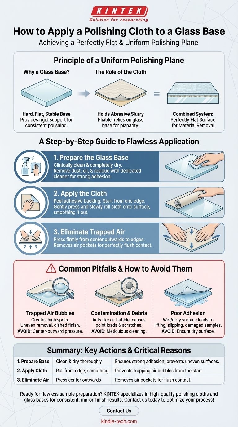 كيف يجب تطبيق قطعة قماش التلميع على قاعدة زجاجية؟ تحقيق سطح تلميع مسطح تمامًا دليل مرئي