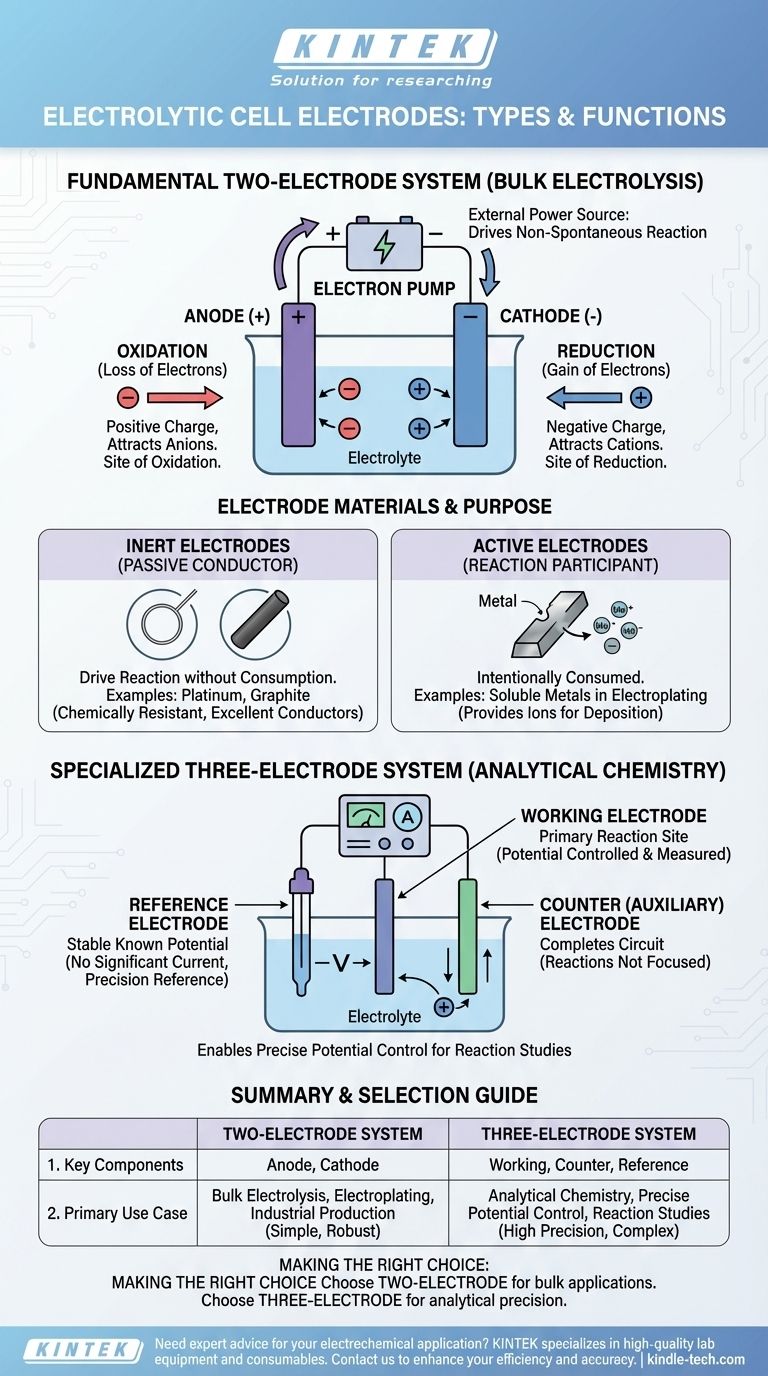 What types of electrodes are used in the electrolytic cell? Choose the Right System for Your Lab Visual Guide