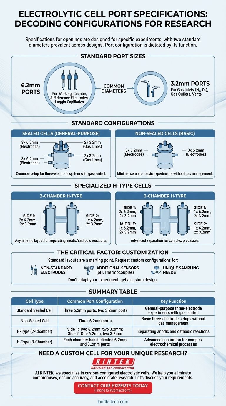 Каковы характеристики отверстий на электролитической ячейке? Руководство по размерам и конфигурациям портов Визуальное руководство