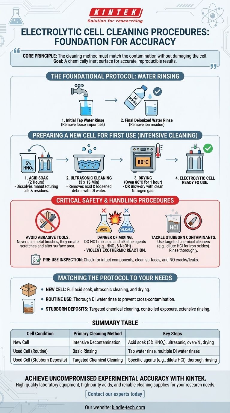 사용 전 전기분해 전지의 세척 절차는 무엇입니까? 정확하고 재현 가능한 결과를 보장하십시오 시각적 가이드