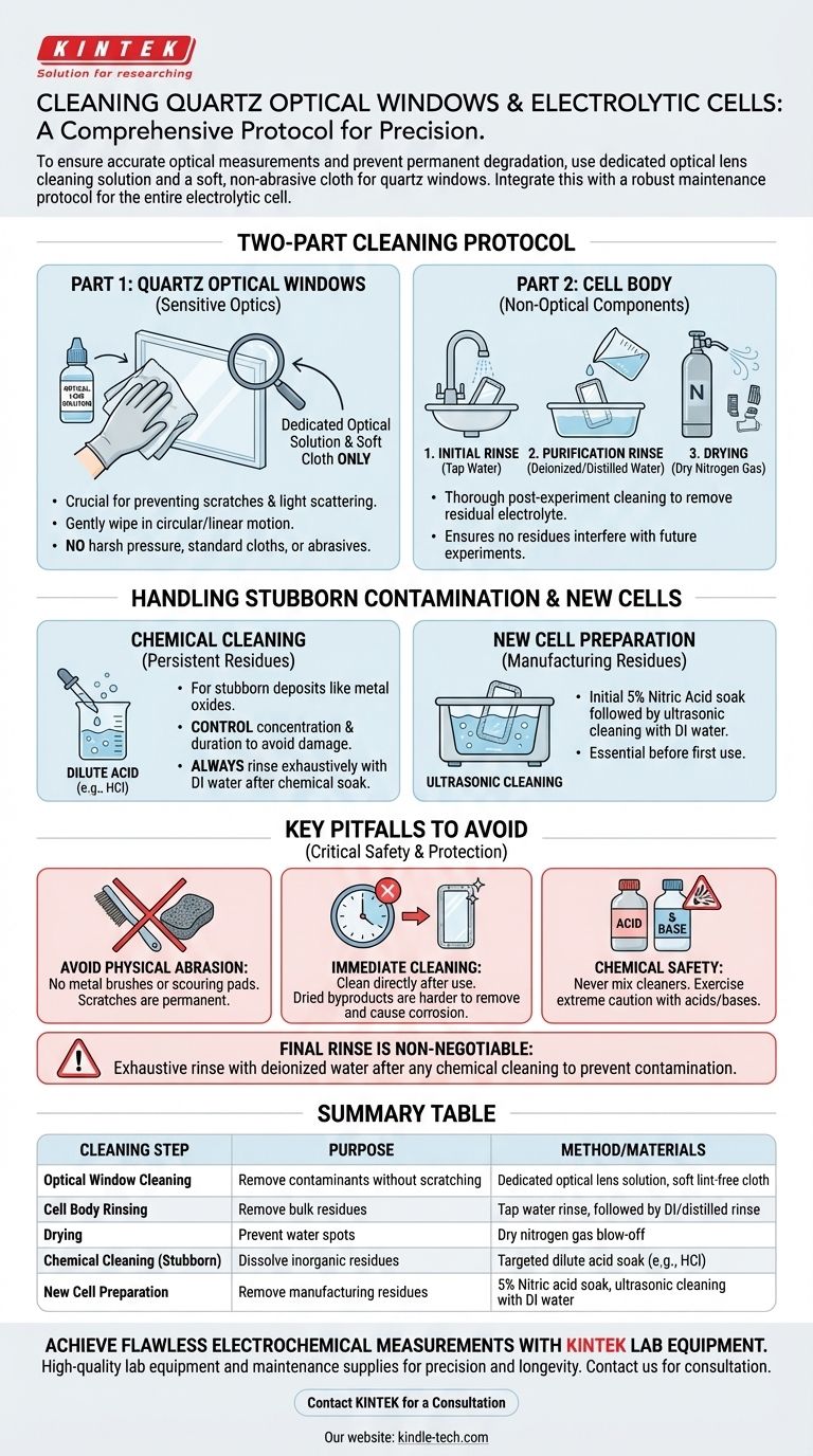 Comment nettoyer les fenêtres optiques en quartz de la cellule électrolytique ? Un guide pour maintenir la clarté optique Guide Visuel