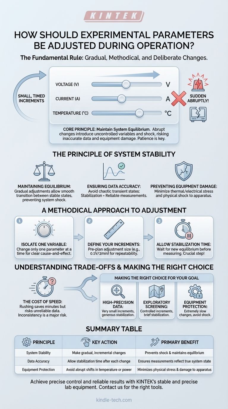Come dovrebbero essere regolati i parametri sperimentali durante il funzionamento? Una guida al controllo preciso per risultati affidabili Guida Visiva