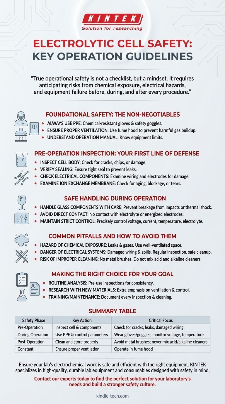 Quelles sont les principales consignes de sécurité pour l'utilisation de la cellule électrolytique ? Protocoles essentiels pour la sécurité en laboratoire Guide Visuel