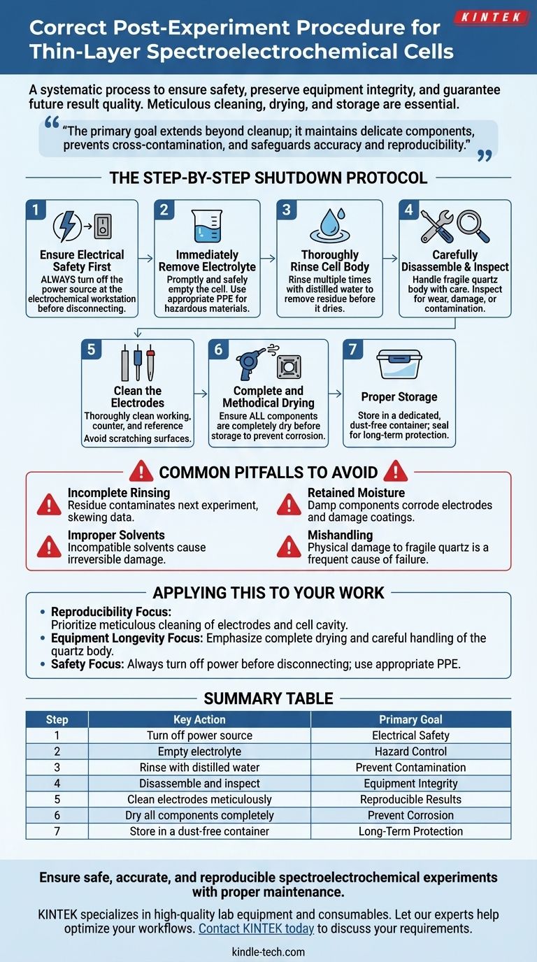박막 분광 전기화학 전지의 올바른 실험 후 절차는 무엇인가요? 실험실 안전 및 정확성을 위한 단계별 가이드 시각적 가이드