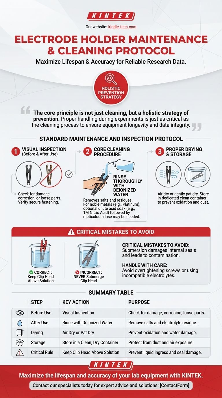 Comment un porte-électrode doit-il être nettoyé dans le cadre d'un entretien régulier ? Assurer des mesures électrochimiques fiables Guide Visuel