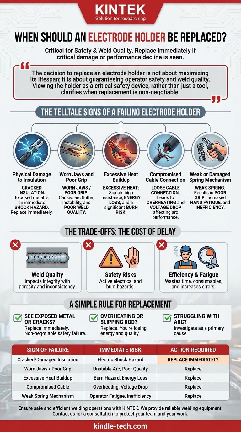Wann sollte ein Elektrodenhalter ersetzt werden? Kritische Anzeichen für Sicherheit und Schweißqualität Visuelle Anleitung