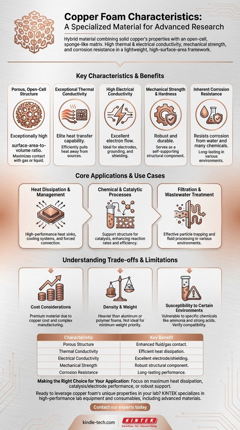 Каковы характеристики медной пены? Раскройте потенциал высокоэффективных тепловых и электрических решений Визуальное руководство