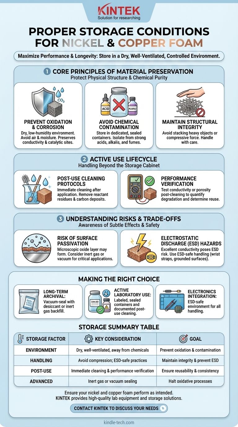 Quelles sont les conditions de stockage appropriées pour la mousse de nickel et de cuivre ? Un guide pour préserver les performances Guide Visuel