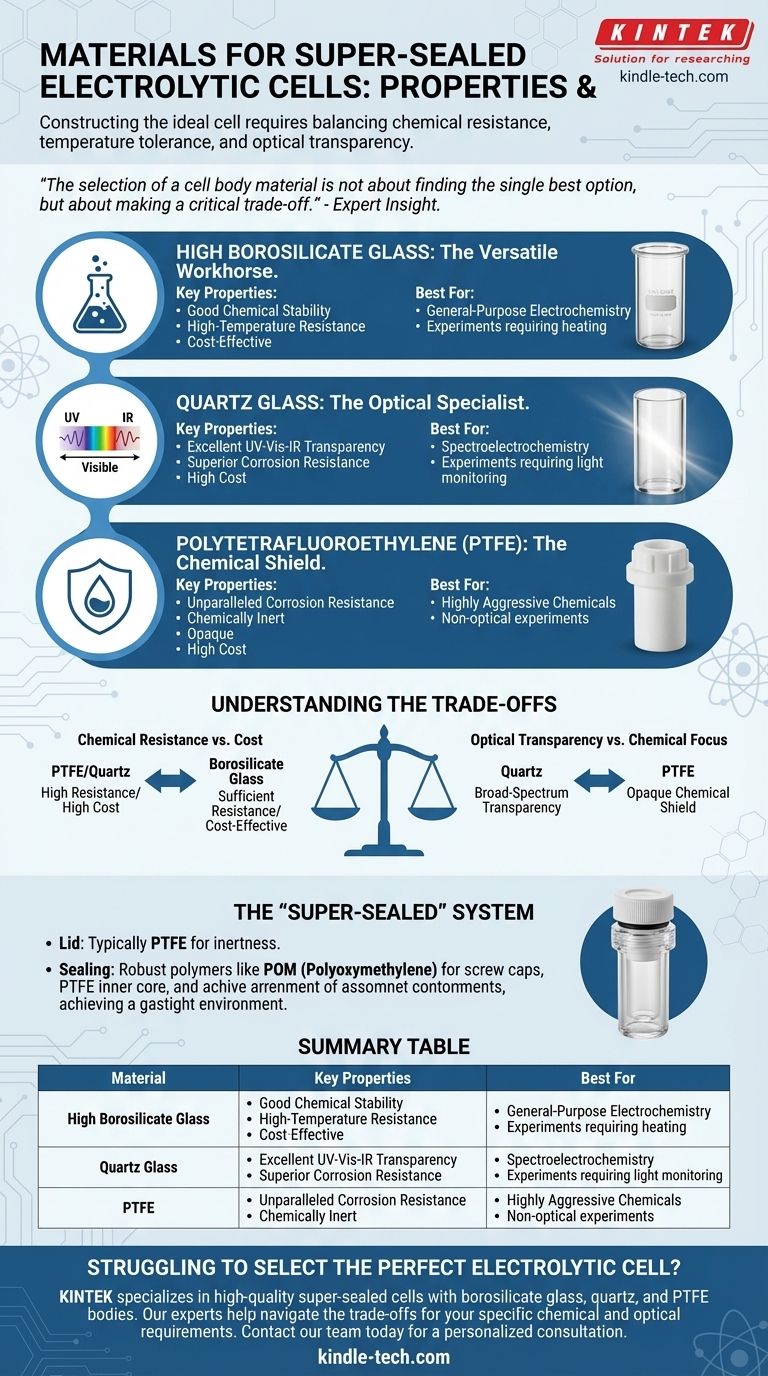 초밀봉 전해 전지의 본체에는 어떤 재료가 사용되며 그 특성은 무엇입니까? 실험에 적합한 재료를 선택하십시오. 시각적 가이드