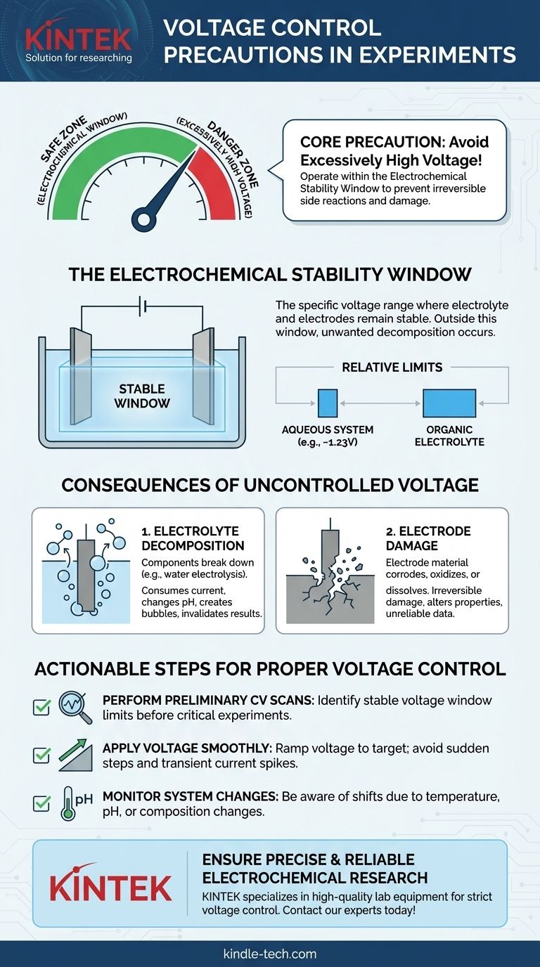 Какую меру предосторожности следует соблюдать в отношении контроля напряжения во время эксперимента? Избегайте сбоев системы с помощью правильных пределов напряжения Визуальное руководство