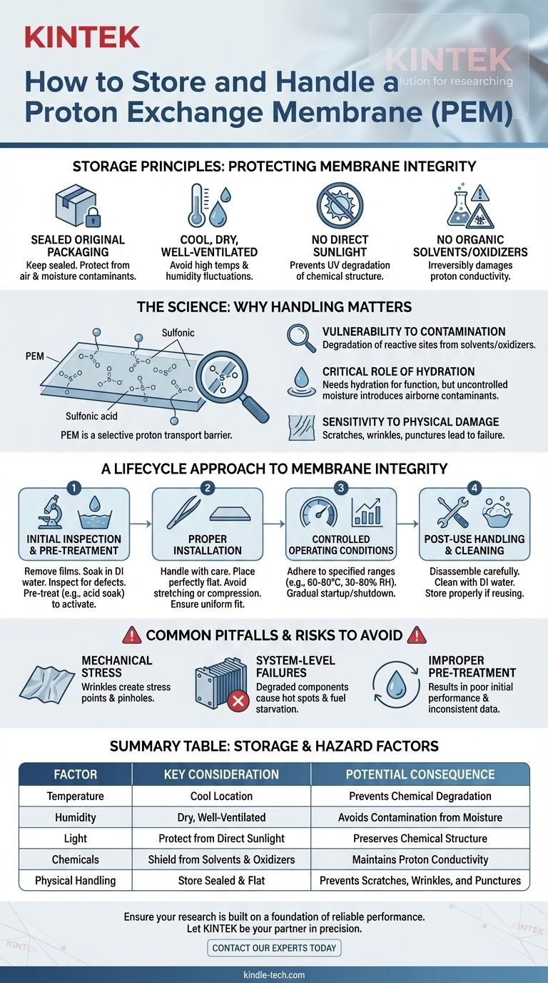 プロトン交換膜はどのように保管すべきですか？PEMの完全性と性能を保護する ビジュアルガイド