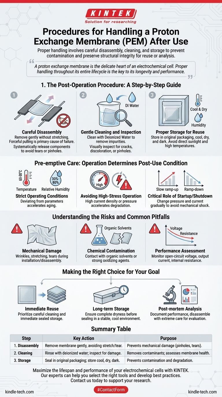 Каковы процедуры обращения с мембраной с протонообменной способностью после использования? Обеспечение долговечности и производительности Визуальное руководство