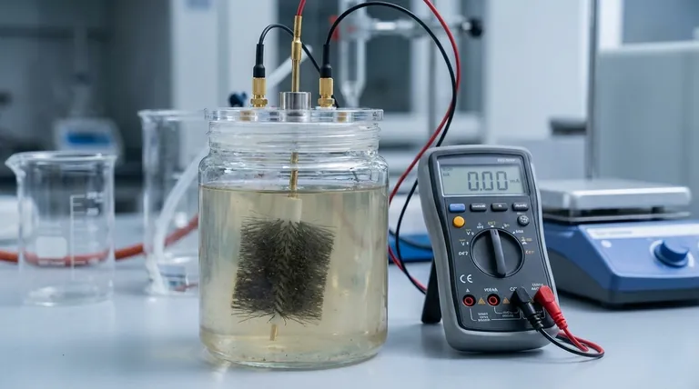 What are the primary applications of carbon fiber brushes in experiments? Serve as Superior Anodes in Bioelectrochemical Tests