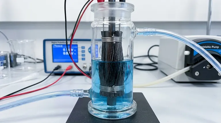 How should a pre-treated carbon fiber brush be installed? Ensure Reliable Electrochemical Performance