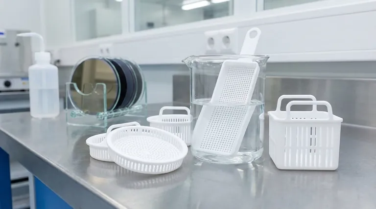 PTFE洗浄バスケットの一般的な仕様と形状は何ですか?化学的純度とプロセス完全性を最大化する