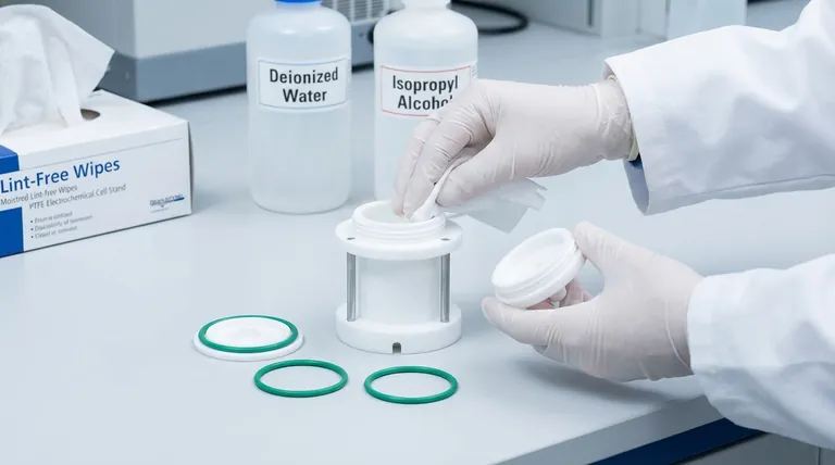 Qual procedimento de limpeza é necessário para o suporte de eletrodo de PTFE antes de um experimento? Garanta resultados eletroquímicos precisos