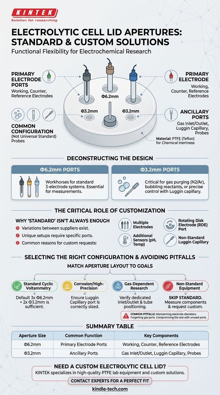 多機能電気化学セルの蓋の標準的な開口部のサイズは何ですか？電気化学セットアップの主要ポート ビジュアルガイド