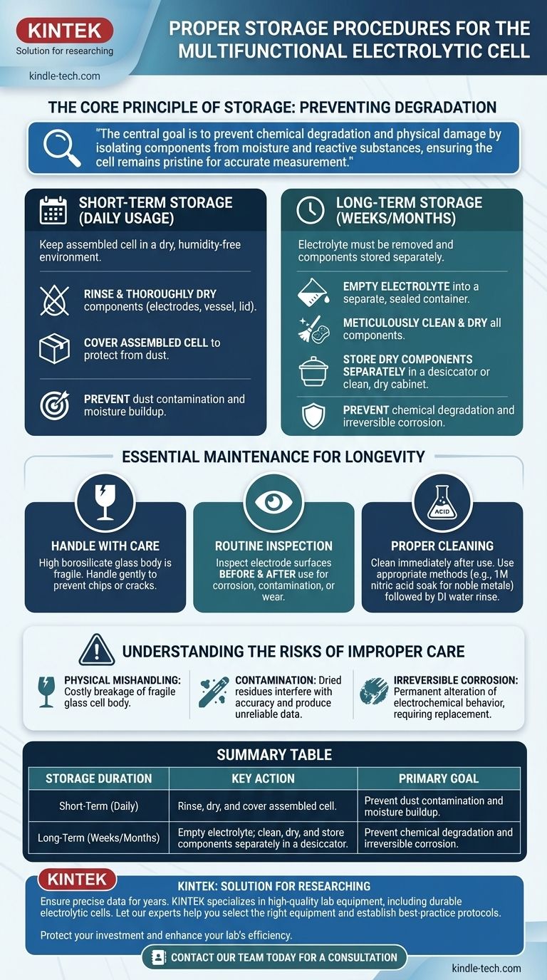 Каковы правильные процедуры хранения многофункциональной электролитической ячейки? Защитите свои инвестиции и обеспечьте точность данных Визуальное руководство