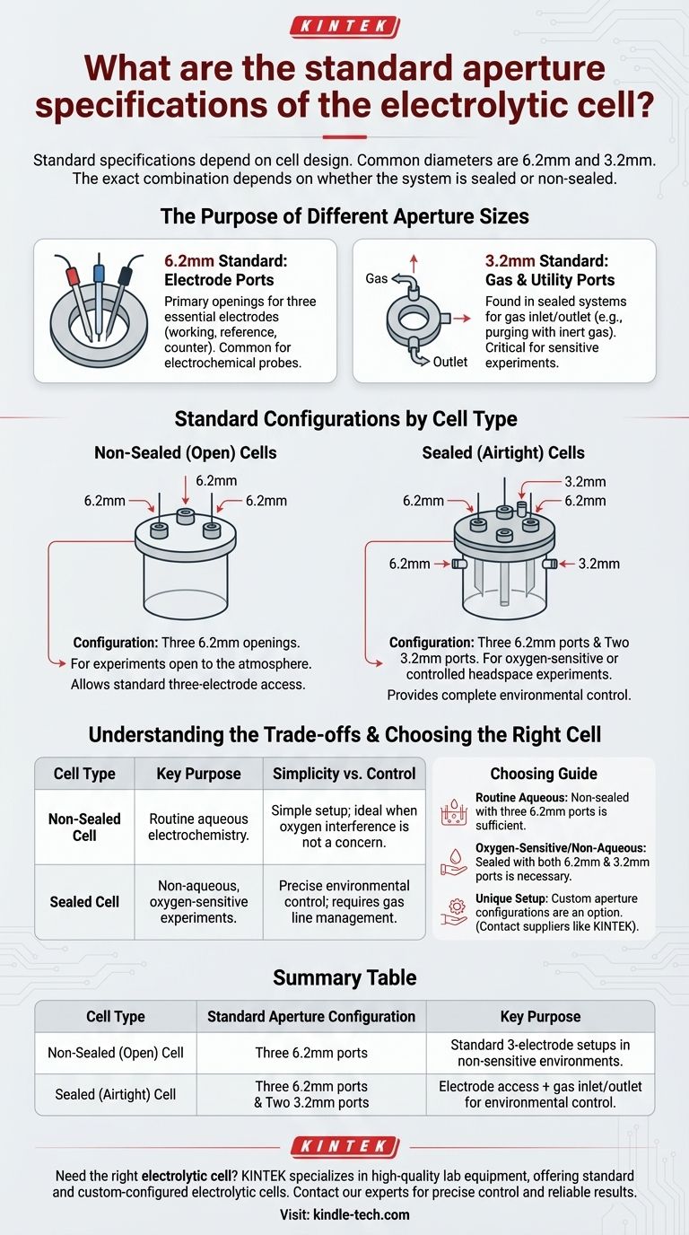 電解槽の標準的な開口部仕様は何ですか？電気化学セットアップの主要サイズ ビジュアルガイド
