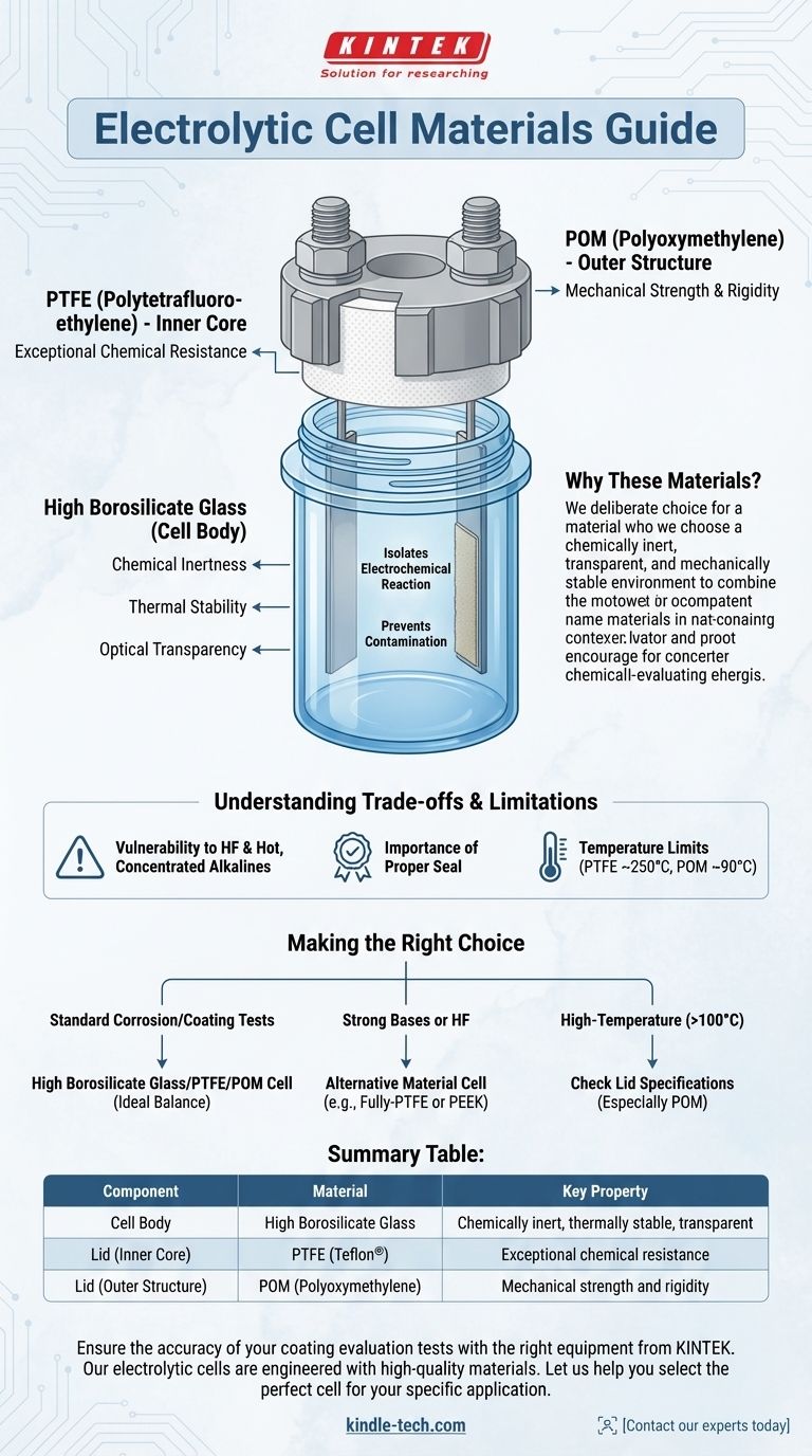 ما هي المواد المصنوعة منها خلية التحليل الكهربائي لتقييم الطلاء وغطائها؟ ضمان اختبار كيميائي كهربائي دقيق دليل مرئي
