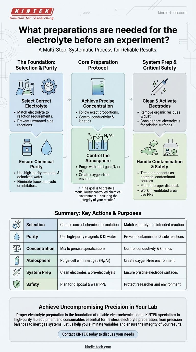 ¿Qué preparaciones son necesarias para el electrolito antes de un experimento? Una guía para resultados electroquímicos impecables Guía Visual