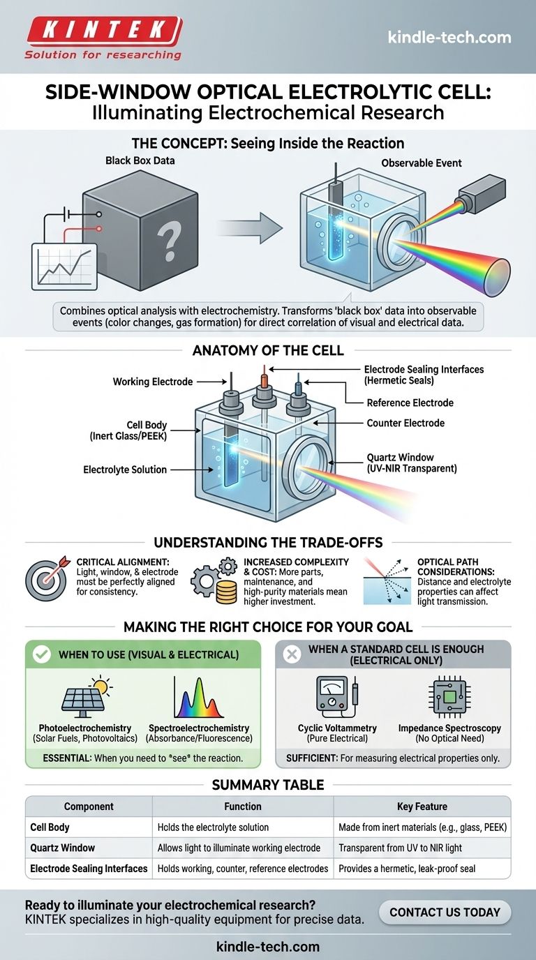 Qu'est-ce qu'une cellule électrolytique optique à fenêtre latérale ? Voir vos réactions électrochimiques en action Guide Visuel
