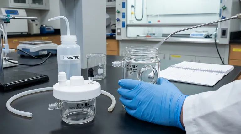 What is the correct procedure for post-experiment shutdown and cleaning of a side-window optical electrolytic cell? Ensure Safety and Data Accuracy