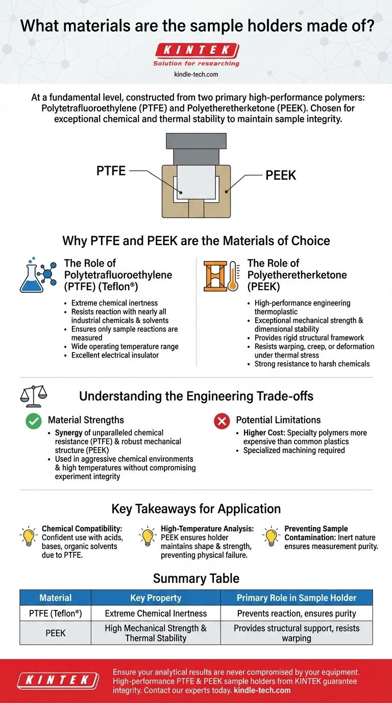 مما صنعت حاملات العينات؟ مصممة من مادة PTFE و PEEK للنقاء دليل مرئي