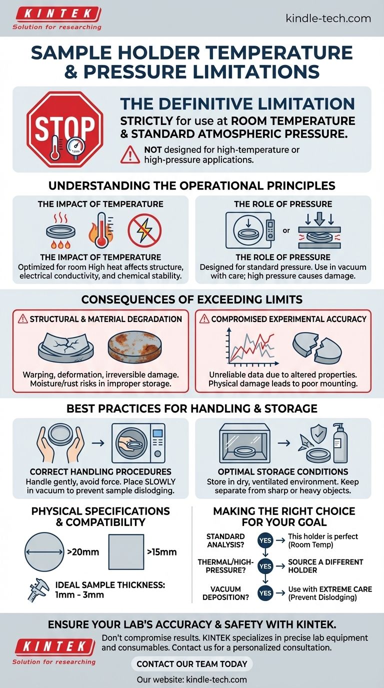 ما هي قيود درجة الحرارة والضغط لاستخدام حامل العينة؟ دليل أساسي لسلامة المختبر دليل مرئي