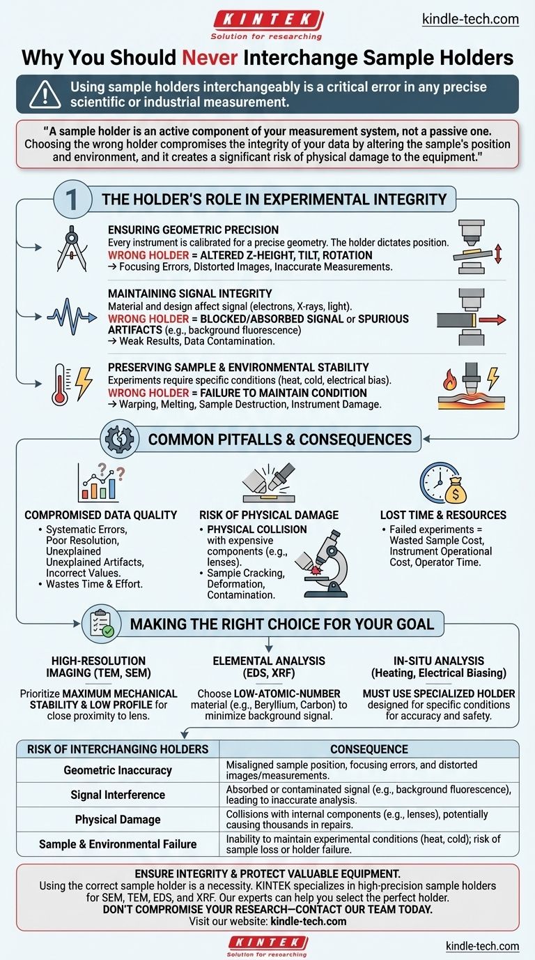 Warum ist es wichtig, nicht verschiedene Probenträger austauschbar zu verwenden? Vermeiden Sie kostspielige Fehler und schützen Sie Ihre Daten Visuelle Anleitung