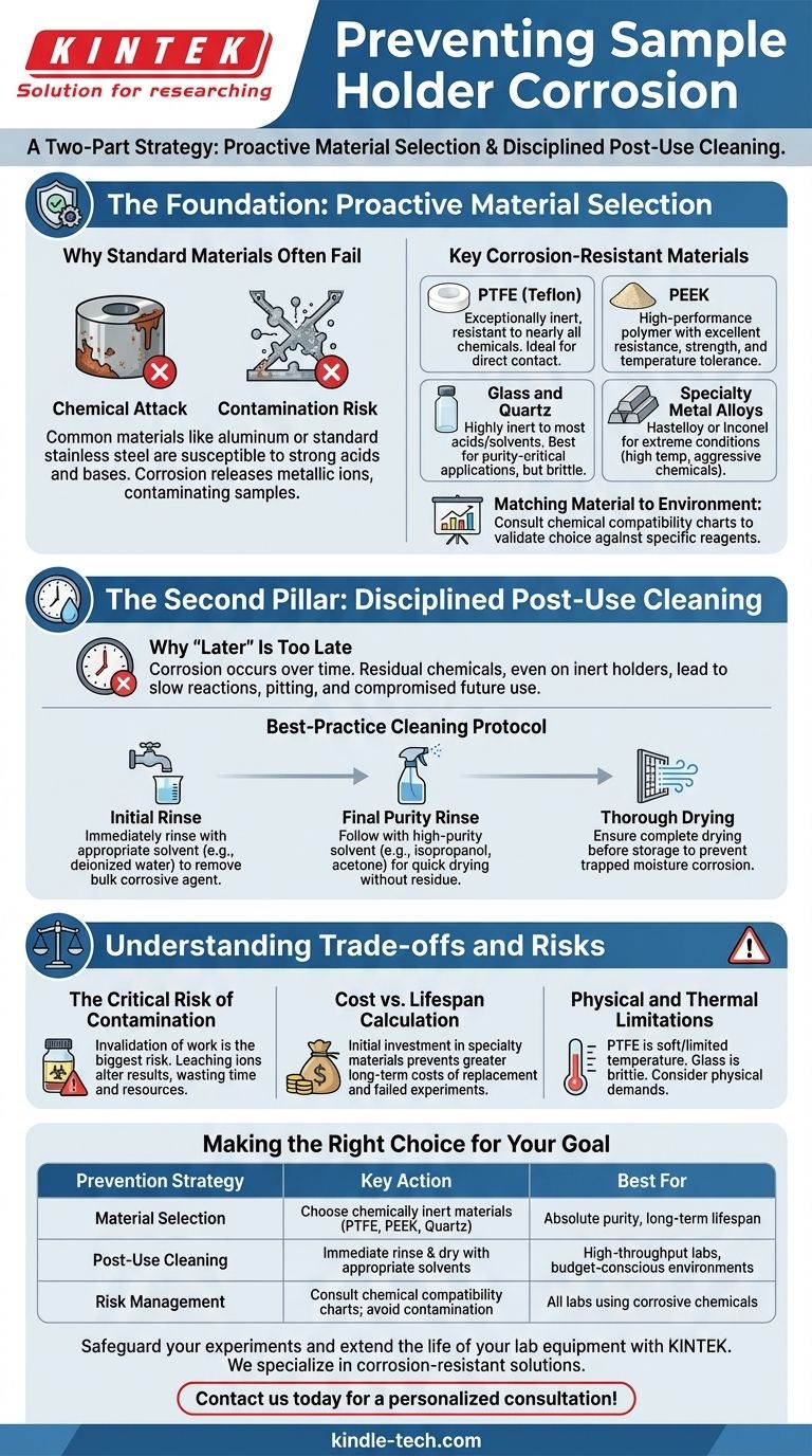 Comment prévenir la corrosion du porte-échantillon lors de l'utilisation de produits chimiques corrosifs ? Protégez l'intégrité de votre laboratoire Guide Visuel