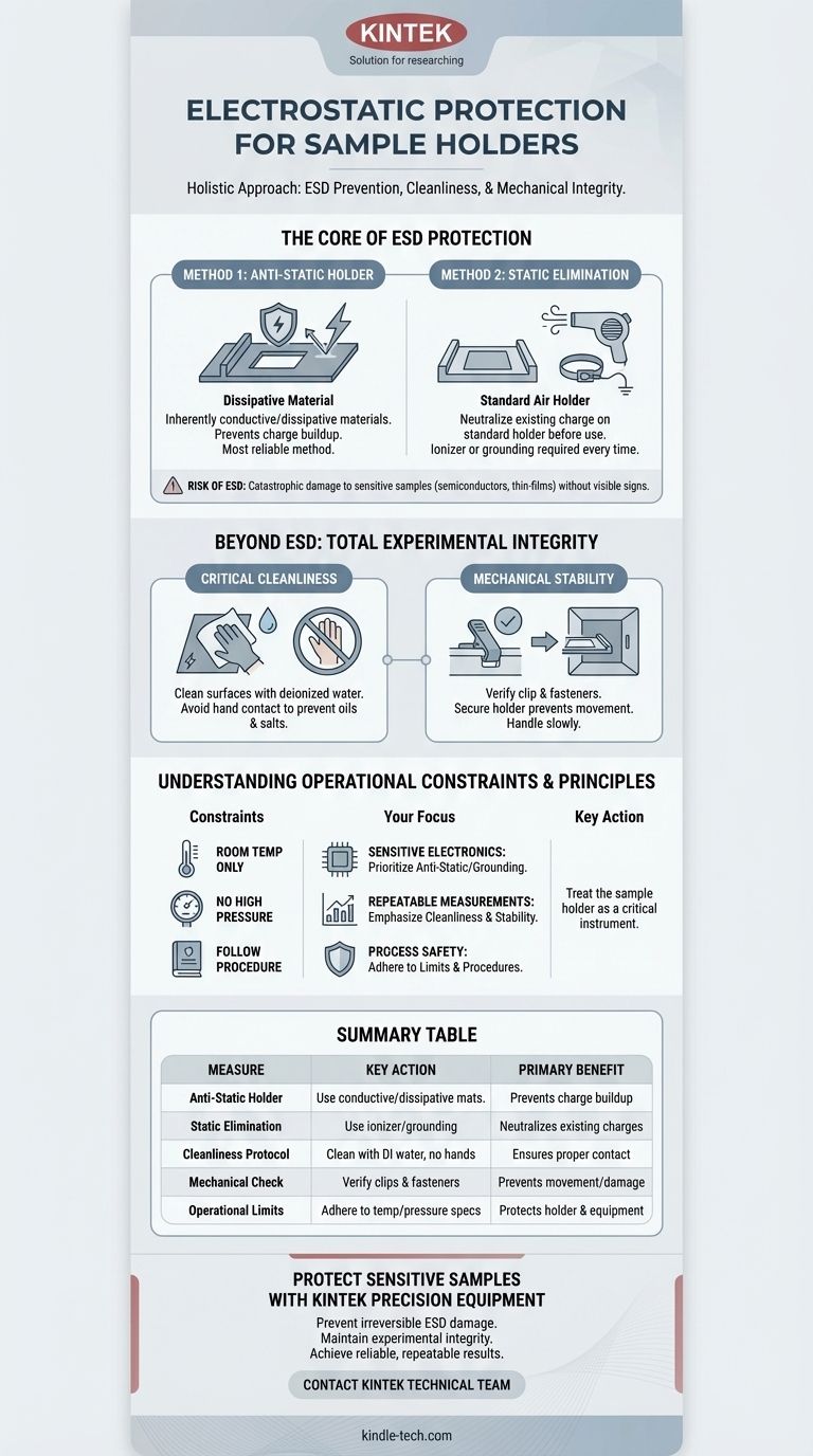 샘플 홀더를 사용할 때 취해야 할 정전기 방지 조치는 무엇입니까? 민감한 샘플을 보호하십시오 시각적 가이드