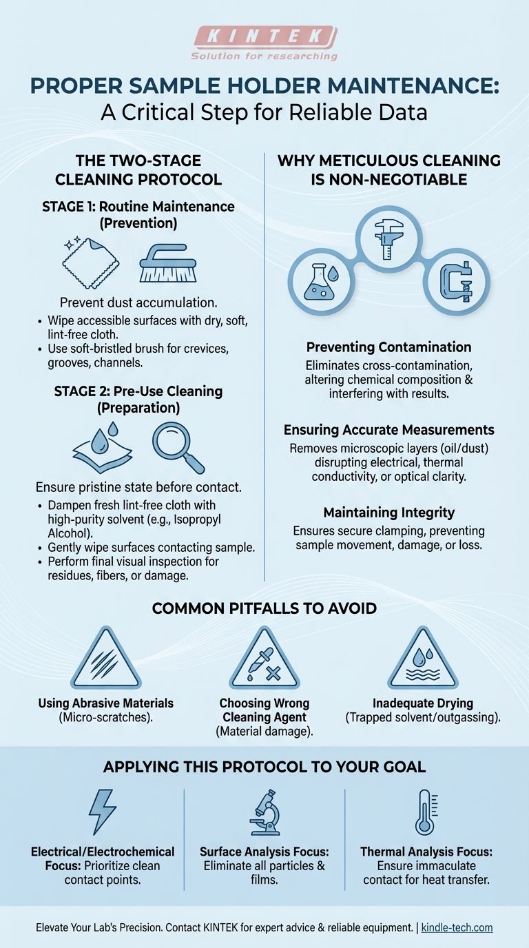 サンプルホルダーを維持するための具体的な洗浄手順は何ですか？実証済みのプロトコルでデータインテグリティを確保する ビジュアルガイド