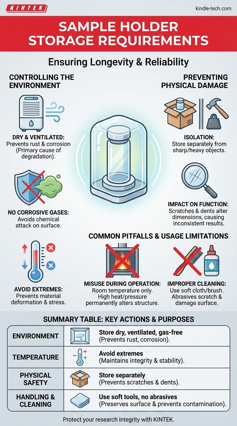Каковы конкретные требования к хранению держателя образцов? Защитите критически важные активы вашей лаборатории Визуальное руководство