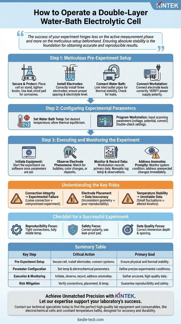 كيف ينبغي تشغيل خلية التحليل الكهربائي ذات حوض الماء مزدوج الطبقة؟ دليل خطوة بخطوة للحصول على نتائج موثوقة دليل مرئي