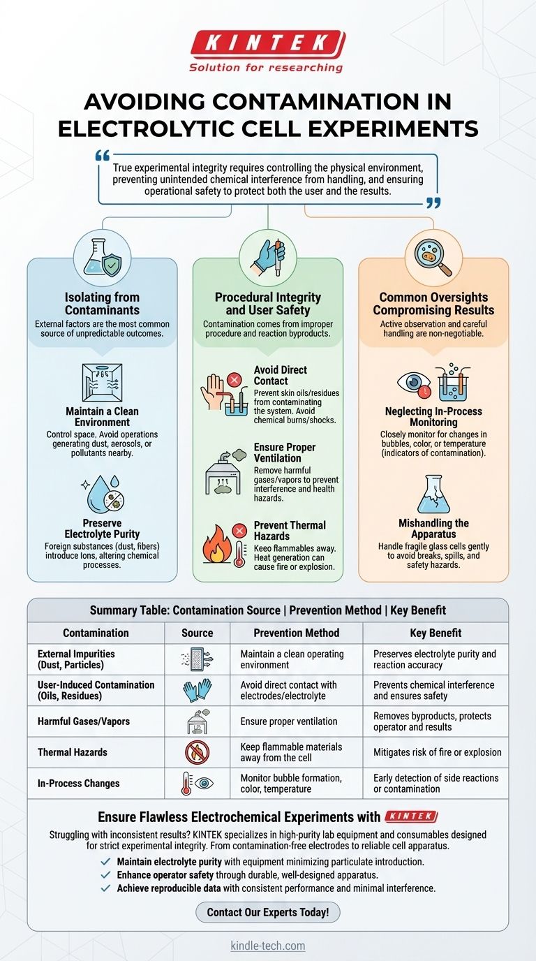 Comment éviter la contamination lors d'expériences dans une cellule électrolytique ? Assurer la pureté et des résultats précis Guide Visuel