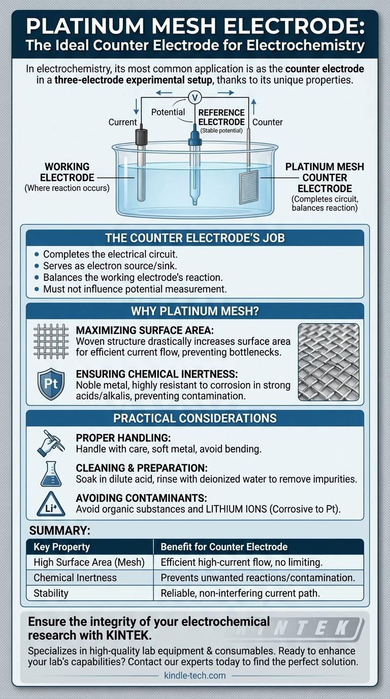 Quelle est une application courante pour l'électrode en treillis de platine en électrochimie ? Obtenez des résultats précis et stables Guide Visuel