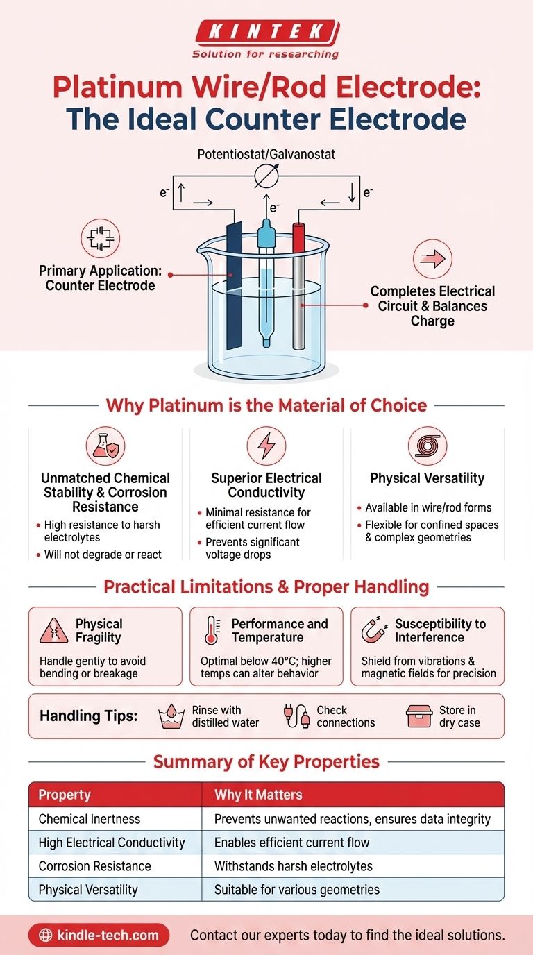 Quelle est une application courante pour l'électrode en fil/tige de platine ? Le guide essentiel des contre-électrodes Guide Visuel