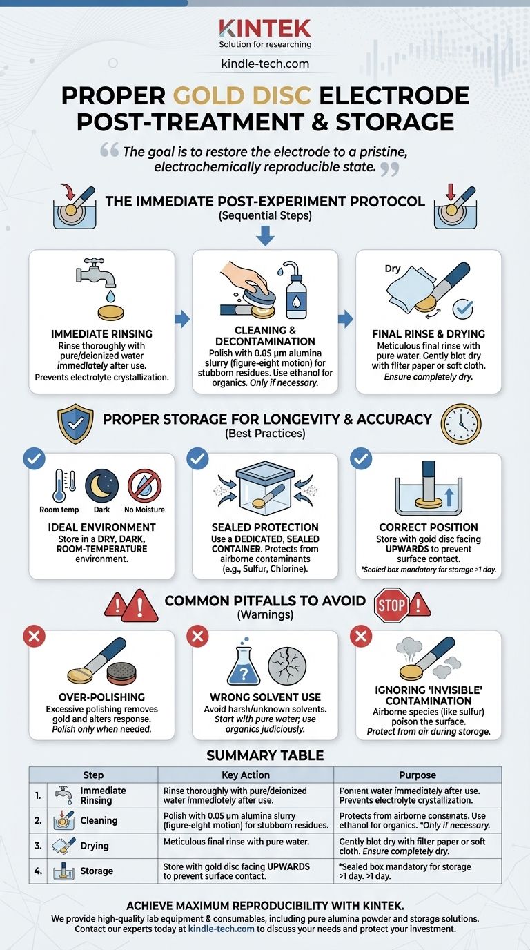 金盘电极的正确后处理和储存程序是什么？确保电化学数据的可靠性 图解指南